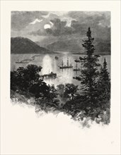 BRITISH COLUMBIA, ESQUIMALT HARBOUR, CANADA, NINETEENTH CENTURY ENGRAVING