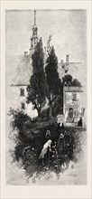 QUEBEC, IN THE GARDENS OF THE URSULINE CONVENT, CANADA, NINETEENTH CENTURY ENGRAVING