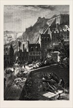 QUEBEC-A GLIMPSE FROM THE OLD CITY WALL, CANADA, NINETEENTH CENTURY ENGRAVING