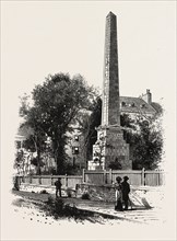 MONUMENT TO WOLFE AND MONTCALM., CANADA, NINETEENTH CENTURY ENGRAVING