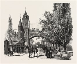 QUEBEC, ST. LOUIS GATE, CANADA, NINETEENTH CENTURY ENGRAVING