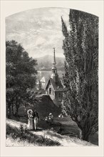 LOOKING ACROSS THE ESPLANADE TO BEAUPORT, CANADA, NINETEENTH CENTURY ENGRAVING