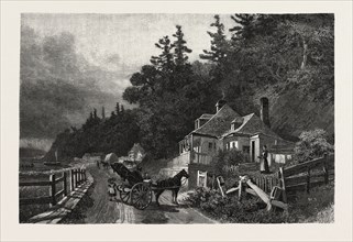 ON THE ROAD TO SILLERY, CANADA, NINETEENTH CENTURY ENGRAVING