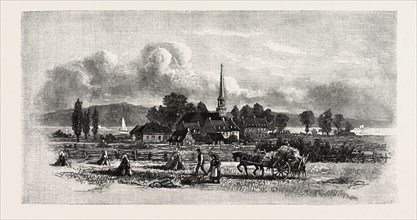 ST. JOACHIM, CANADA, NINETEENTH CENTURY ENGRAVING