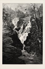 FALLS OF STE. ANNE, CANADA, NINETEENTH CENTURY ENGRAVING