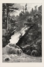 FRENCH CANADIAN LIFE, FALLS OF LORETTE, CANADA, NINETEENTH CENTURY ENGRAVING