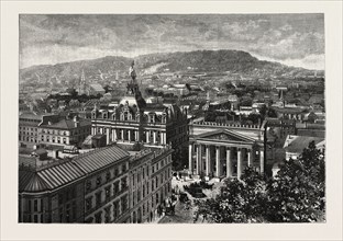 MONTREAL, FROM THE TOWERS OF NOTRE DAME, OVERLOOKING THE PLACE D'ARMES, CANADA, NINETEENTH CENTURY