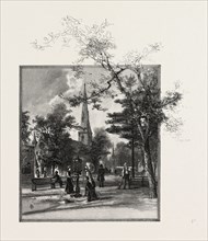 MONTREAL, CHRIST CHURCH CATHEDRAL, FROM PHILLIPS' SQUARE, CANADA, NINETEENTH CENTURY ENGRAVING