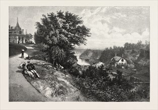 OTTAWA, MOUTH OF RIDEAU CANAL, FROM PARLIAMENT HILL, CANADA, NINETEENTH CENTURY ENGRAVING