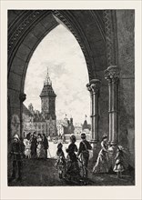 OTTAWA, FROM MAIN ENTRANCE UNDER CENTRAL TOWER, CANADA, NINETEENTH CENTURY ENGRAVING