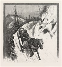 LUMBERING, CANADA, NINETEENTH CENTURY ENGRAVING