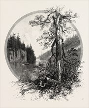 THE UPPER LAKES, CANADA, NINETEENTH CENTURY ENGRAVING