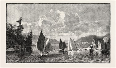 THE UPPER LAKES, KILLARNEY, CANADA, NINETEENTH CENTURY ENGRAVING