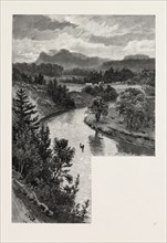 THE UPPER LAKES, POINTE DE MEURON, CANADA, NINETEENTH CENTURY ENGRAVING
