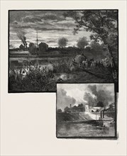 MANITOBA: SELKIRK (TOP), LOWER FORT GARRY (BOTTOM), CANADA, NINETEENTH CENTURY ENGRAVING