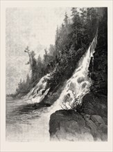 WA-SITCH-E-WAN FALLS, CANADA, NINETEENTH CENTURY ENGRAVING