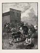 A PIONEER STORE, CANADA, NINETEENTH CENTURY ENGRAVING