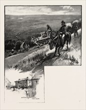 Emigrant train, Assineboine valley, CANADA, NINETEENTH CENTURY ENGRAVING