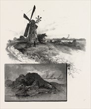 NIAGARA DISTRICT, OLD FORT ERIE, AND WINDMILL, CANADA, NINETEENTH CENTURY ENGRAVING