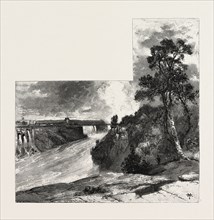 A GLIMPSE OF THE NIAGARA FALLS FROM CLINTON, CANADA, NINETEENTH CENTURY ENGRAVING