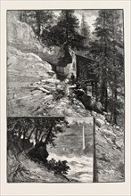ON THE PATH TO WHIRLPOOL, CANADA, NINETEENTH CENTURY ENGRAVING