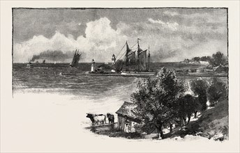 PORT DALHOUSIE, CANADA, NINETEENTH CENTURY ENGRAVING