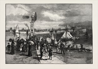 TORONTO, FROM THE ISLAND, CANADA, NINETEENTH CENTURY ENGRAVING