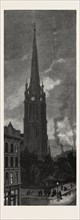 TORONTO, TOWER AND SPIRE OF ST. JAMES'S CATHEDRAL, CANADA, NINETEENTH CENTURY ENGRAVING