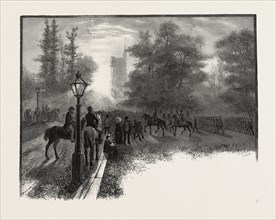 Review of the Queen's own, CANADA, NINETEENTH CENTURY ENGRAVING