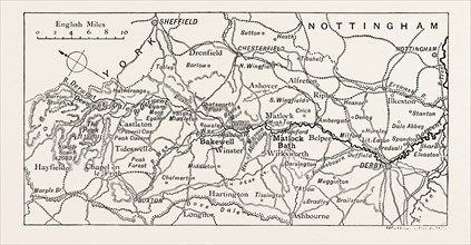 MAP OF THE COURSE OF THE DERWENT, UK