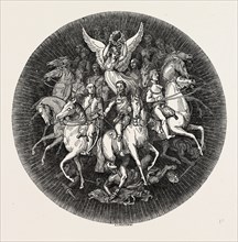 THE WELLINGTON SHIELD.  1820, Thomas Stothard, 1755 - 1834, engravings. The silver shield itself