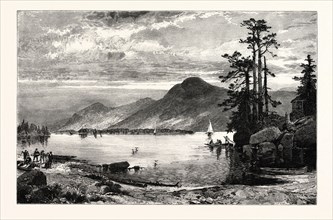 FOURTEEN-MILE ISLAND, LAKE GEORGE. THOMAS MORAN,  England was an American painter and printmaker of