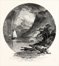 THE PALISADES, FROM THE RIVER. J.D. WOODWARD