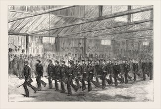 INSPECTION OF THE ROYAL NAVAL ARTILLERY VOLUNTEERS, BY ADMIRAL SIR W. TARLETON, K.C.B., WEST INDIA