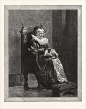 THE LADY OF THE GRANGE, PICTURE OF T. WALTER WILSON IN THE DUDLEY GALLERY,  ENGRAVING 1876