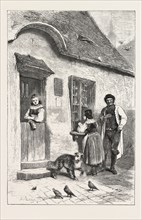 A COUNTRY POST-OFFICE, SAXONY, GERMANY, ENGRAVING 1876, europe, european
