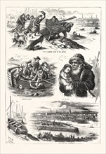 FATAL BOAT ACCIDENT ON THE DEE, AT ABERDEEN, INCIDENTS OF THE DISASTER, ENGRAVING 1876, UK,