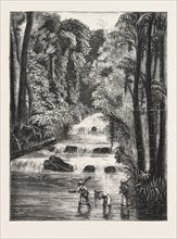 Central African Africa exploration with Lieut. Cameron RIVER LUKULUIVE engraving 1876