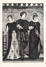 How HAPPY COULD I BE WITH EITHER, PICTURE BY JOHN SCOTT, ENGRAVING 1876, UK, britain, british,