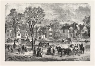 THE PHILADELPHIA CENTENNIAL EXHIBITION, ENGLISH COTTAGES ERECTED FOR THE BRITISH COMMISSIONERS,