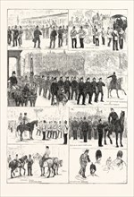 THE VOLUNTEER REVIEW IN HYDE PARK, LONDON, ENGRAVING 1876, UK