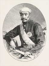 SIR SALAR JUNG, G.C.S.I., ENGRAVING 1876, The Salar Jung family was a noble family of  Hyderabad