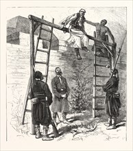 THE WAR IN THE EAST: EXECUTION OF A BULGARIAN INSURGENT AT WIDIN, ENGRAVING 1876