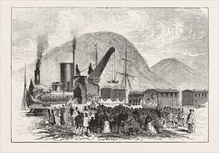 RAILWAY ENTERPRISE IN NEW ZEALAND, HOISTING THE FIRST TRUCK OF COAL ON THE GREYMOUTH AND BRUNNERTON