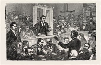 THE DR. SLADE PROSECUTION, SKETCH IN COURT DURING THE SECOND HEARING,  RE-EXAMINATION OF PROFESSOR