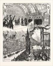 VISIT OF THE PRINCE AND PRINCESS OF WALES TO GLASGOW, ENGRAVING 1876, UK, britain, british, europe,