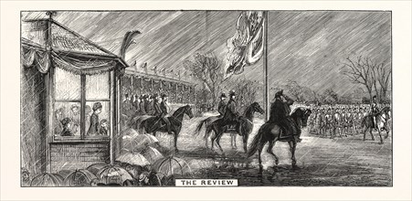 THE PRINCE OF WALES AND PRINCESS OF WALES VISIT TO GLASGOW THE REVIEW ENGRAVING 1876 UK