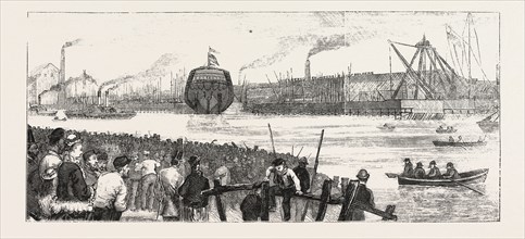 ELDER AND CO.'s SHIP-BUILDING YARD, GLASGOW, NOVEMBER 4TH, 1876, ENGRAVING 1876, UK, britain,