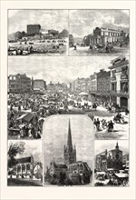 THE CITY OF NORWICH, ENGRAVING 1876, UK, britain, british, europe, united kingdom, great britain,