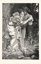 THE FIRST STEP, PICTURE BY VELY, ENGRAVING 1876